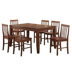 Walkler Edison 7-Piece Solid Wood Dining Set, Brown by Walkler Edison
