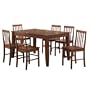 Walker Edison 7-Piece Solid Wood Dining Set, Brown
