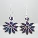 Sterling Silver and Purple Patina Lotus Flower Earrings, #9159