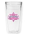 Bat Mitzvah Star of David 12 oz Slimline Insulated Beverage Tumbler, Clear