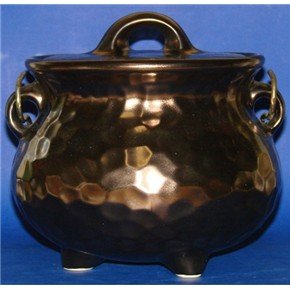 McCoy Kettle Bean Pot Pottery Soup with Bowls Bronze