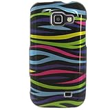 Hard Snap-on Shield With MULTICOLORED ZEBRA Design Faceplate Cover Sleeve C ....