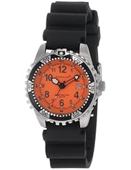 Momentum Womens 1M-DV01O1B M1 Orange Dial Black Rubber Dive Watch