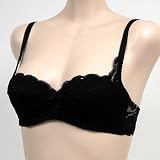 Venus $49 Black Lace Trimmed Demi Bra #9840 sz 34A