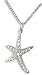 White Gold Plated Sterling Silver CZ Pave Starfish Necklace