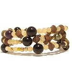 Aragonite Bracelet 03 Coil Jet Black Yellow Gemstone Crystal Healing Wire