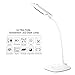 ShineMe® Ultra-thin Gooseneck LED Desk Lamp - Built-in Rechargeable Lithium Battery, Wire-free & Cordless (Portable & Mobile), Smart Touch Control Switch, 3-Level Dimmable Brightness, for Indoor & Outdoor Use, Study, Reading, Working, Relaxing, Camping, etc (White)