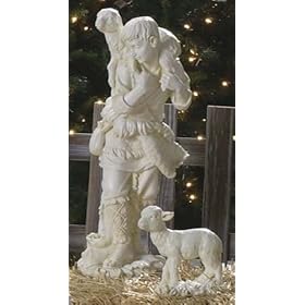  2-Piece Josephs Studio Shepherd Gabriel and Lamb Outdoor Christmas Nativity Set