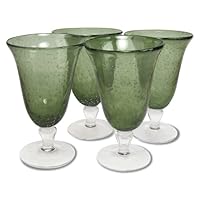 Artland Iris Footed Ice Tea, 18-Ounce, Sage, Set of 4