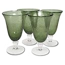 Artland Iris Footed Ice Tea Glasses, Sage, Set of 4