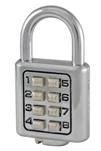 Ultra Hardware 55044 35 Millimeter Heavy Duty Push Button Combination Padlock, 4 Digit Locking Mechanism, Chrome