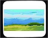Decorated Mouse Pad with green, rural, impressionistic