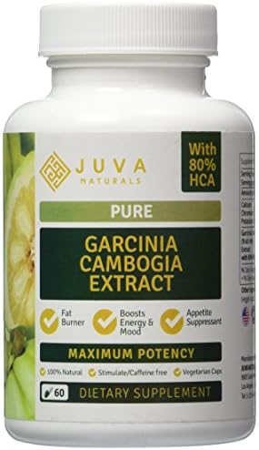 BEST Garcinia Cambogia Extract Pure HCA 80% from JUVA Naturals - High Quality Natural Appetite Suppressant - 100% Pure Vegetarian &amp; Vegan All Natural Weight Loss product - Non-Stimulant with No Additives, Artificial Ingredients, Fillers or Preservatives in this Herbal Supplement - Ideal Companion To Regular Exercise &amp; Clean Eating For Maximum Results - Produced in USA In A GMP &amp; FDA Approved Facility - 30 Day Supply - MONEY BACK GUARANTEE