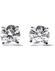 0.90 Ct Round Cut 14K White Gold Diamond Stud Earrings