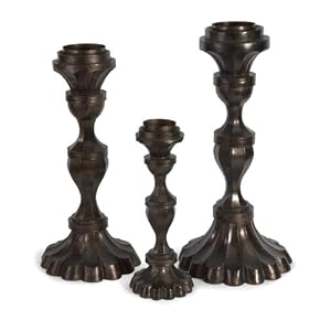 Set of 3 Timeless Candle Holders with Scalloped Bases by CC Home Furnishings