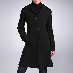 BGSD Women's Club Collar Wool Blend Walking Coat
