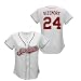 Majestic Cleveland Indians #24 Grady Sizemore Ladies White Replica Jersey (Small)