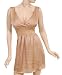 Sexy Tan Brown Mini Party Cocktail Dress with Lace Accent