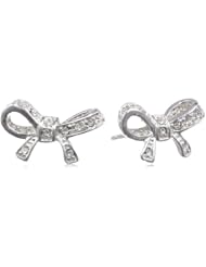 Sterling Silver Cubic Zirconia Bow Stud Earrings