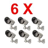 6 pack Outdoor Dummy Fake Security CCTV Camera Light Blinks