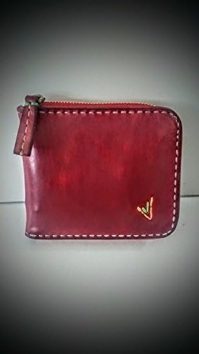 Handmade Leather Womens Wallet Red Chic Money Case Card Holder with Coin Pocket