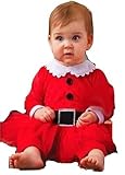 (イモクリコ) Imocrico サンタ カバーオール ロンパース ベビー 帽子セット 1才 2才 赤ちゃん クリスマス (90, 女の子用)