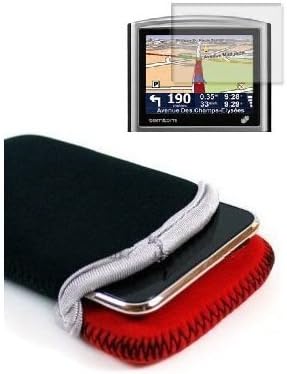 Amazing Accessory (TM)Red/Black Reversible Sleeve Bag for Garmin Nuvi 2689LMT North America + 2-Pack Clear GPS Screen Protectors