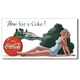 Coca-Cola Tin Metal Sign : Now For A Coke