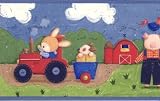 Blue Daisy's Farm Wallpaper Border