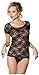 Women's T-Shirt Stretch Lace (Black;Medium)