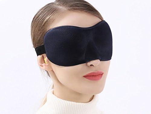 3D Contoured Lightweight Comfortable SLEEP MASK Travel Set Designed by Reflexions with Ear Plugs and Milk Silk Pouch - FREE CARRY BAG INCLUDED - for Traveling, Sleeptime, Meditation / Yoga