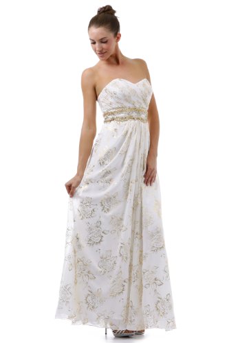 Ball Gown Formal Prom Strapless Printed Dress #2683