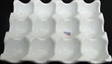 DISHWASHER SAFE WHITE CERAMIC 12 EGG HOLDER TRAY