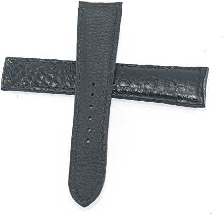 100% Genuine Exotic Leather Strap Band Deployment for 22mm Omega Seamaster Black #03