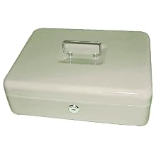 PM Company SecurIT 3 In 1 Cash Box, 11.5 x 9.5 x 3.5 Inches, Pebble Beige, 1/Carton (04967)