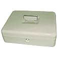 PM Company SecurIT 3 In 1 Cash Box, 11.5 x 9.5 x 3.5 Inches, Pebble Beige, 1/Carton (04967)