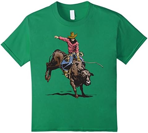 Kids Rodeo Bull Rider T-Shirt 6 Kelly Green