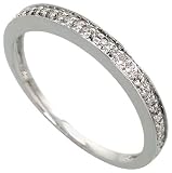 14k White Gold Band, a little over 2mm wide, w/ 0.10 Carat Round Brilliant Diamonds
