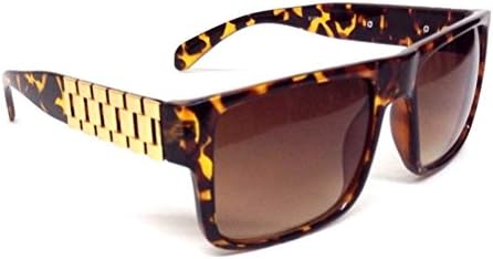 Tortoise &amp; Gold Watch Band Wayfarer Sunglasses Brown Lens