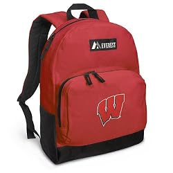 University of Wisconsin Backpack Red UW Badgers for Travel or School Bags - Best Unique Gifts For Boys, Girls, Adults, College Students, Men or Ladies