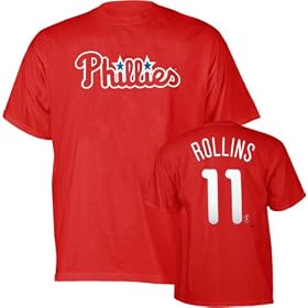 Jimmy Rollins Philadelphia Phillies Red MLB Player T-shirt