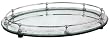 Oval Beveled and Antiqued Mirror Post and Rail Serving Tray