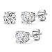 3.00 Carat Total Weight 7.50 mm Each Round Cubic Zirconia Earrings.Set On High Quality Heavy Settings. Nickel Free (Platinum Rhodium) Finish