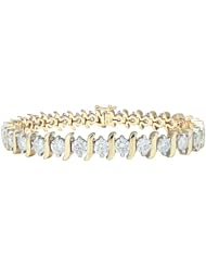 14k Gold S-Link Diamond Tennis Bracelet (10 cttw, H-I Color, I1-I2 Clarity)