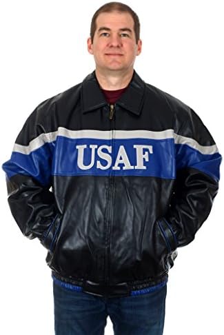 Men's USAF Faux Leather Bomber Style Jacket (Medium)
