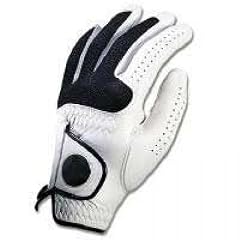 Golfhandschuh SWING Leder Herren-Gr. M weiss mit schwarz