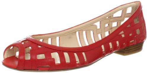 Nine West Women's Jyana Flat,Red Leather,8 M US
