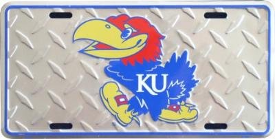 (6x12) Kansas University Diamond Cut NCAA License Plate