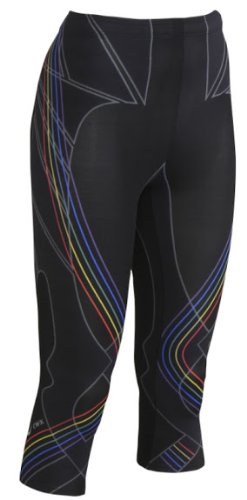 Womens CW-X 3/4 Length Revolution Tight, Black Rainbow, XS On Sale