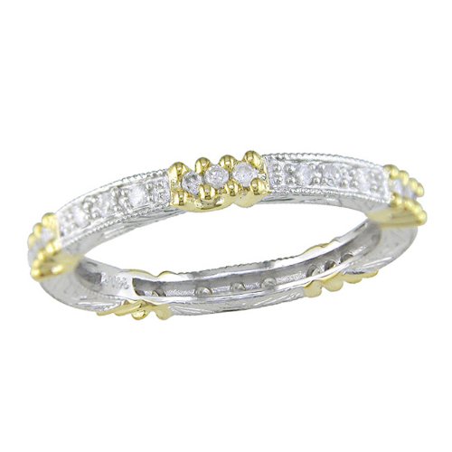14K 2-Tone Gold 1/4 ctw Diamond Eternity Band